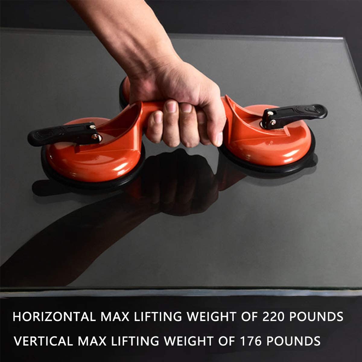 Plaque sous vide en aluminium à usage standard, ventouse, poignée, porte-verre, crochets, carrelage, élévateur, verre mobile, nervure de bosses