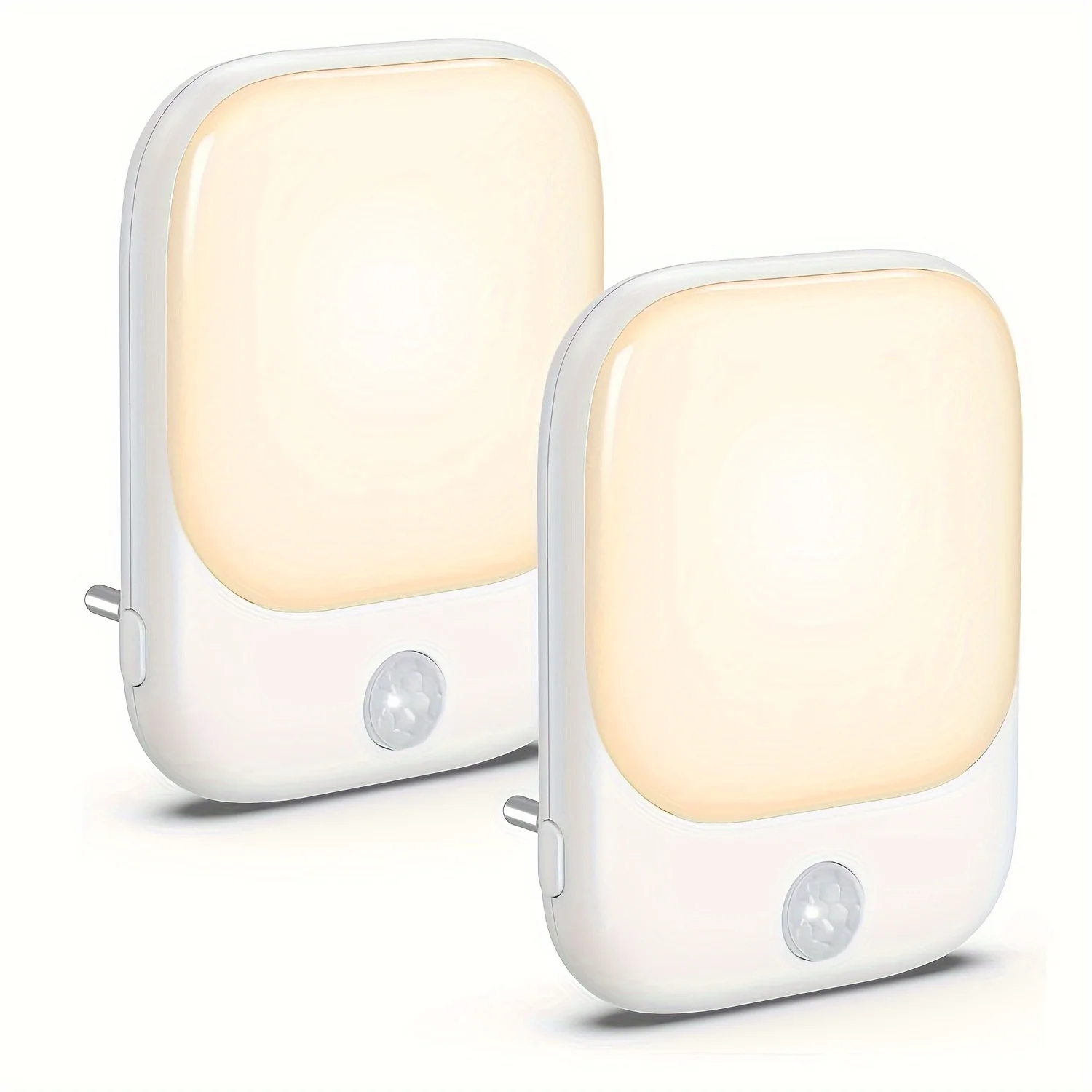 1szt/2szt EU Plug in LED Motion Sensor Night Lights for Kids Bedroom Auto Dusk to Dawn Sensor Dimmable Wireless Cabinet Lamp