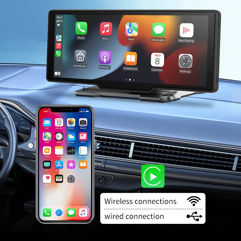 XUDA reproductor multimedia con pantalla táctil de 10,26 pulgadas para coche, Radio portátil con Bluetooth, Carplay, MP5, inalámbrico, para Apple o Android