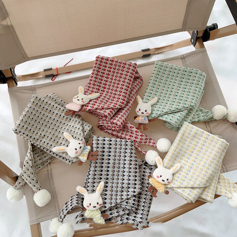 Bufanda versátil fina y bonita para niños, bufandas triangulares de dibujos animados con estampado de algodón, Baberos cálidos a prueba de viento para bebés al aire libre