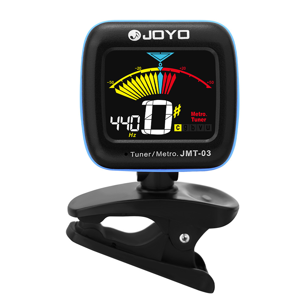 Afinador de guitarra JOYO JMT-03 con Clip giratorio de 360 grados función de metrónomo Tempo sintonizador electrónico para guitarra bajo ukelele