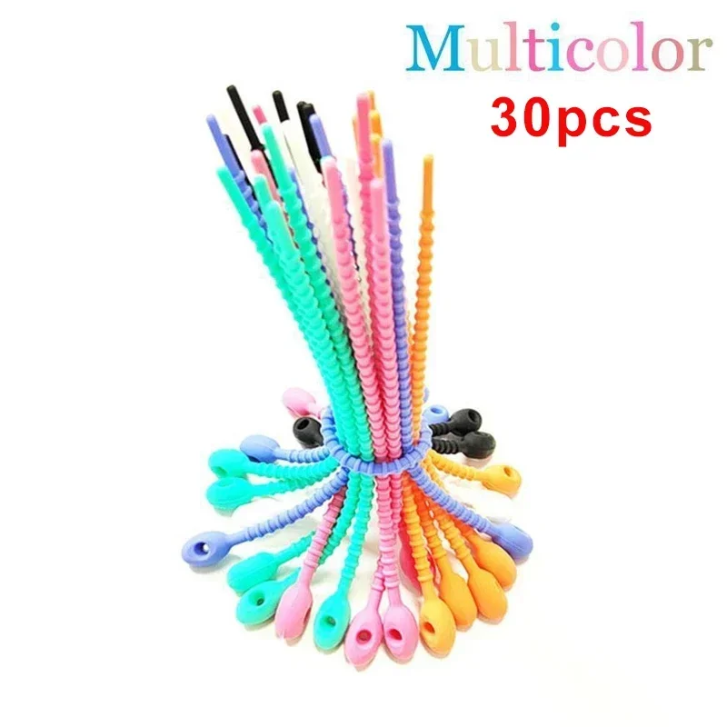 30PCS Silicone Riutilizzabile Cavo Filo Organizzatore Avvolgitore Portaoggetti Borsa Fascette Cavo Borsa Clip Risparmio Alimentare Auricolare Linea Tidy Clip