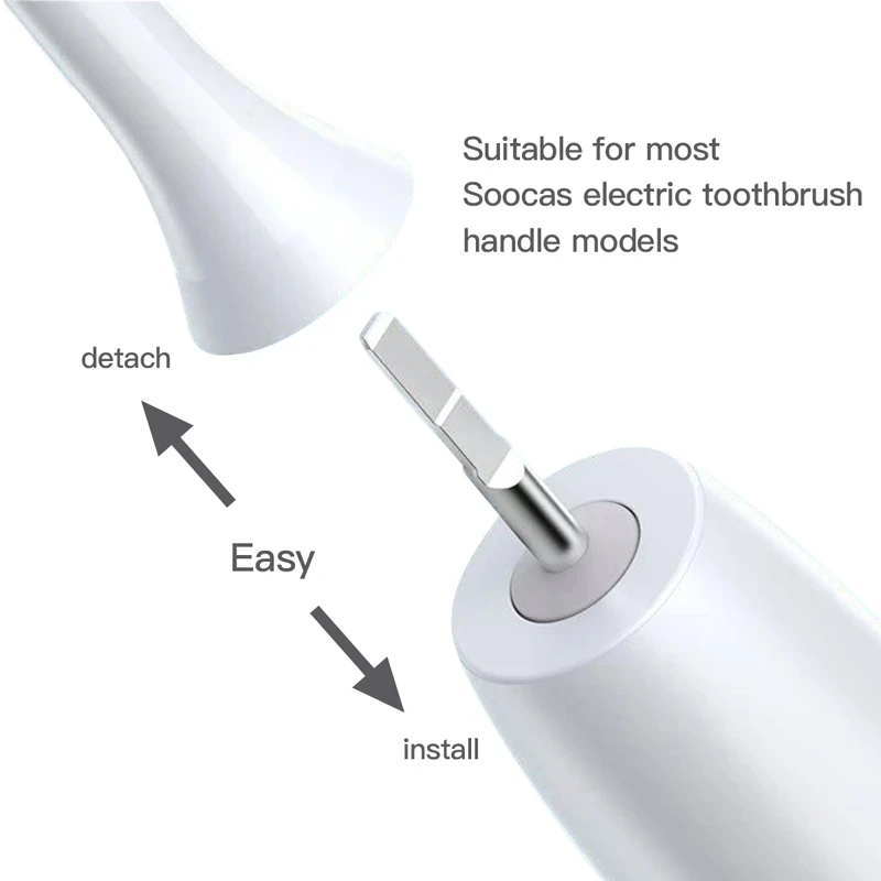หัวแปรงสำหรับ Xiaomi soocas หัวแปรง X3 X5 V1 X1 X3U V2สำหรับเปลี่ยนที่หัวแปรงโซนิคไฟฟ้าที่มีฝาปิดกันฝุ่นทำความสะอาด