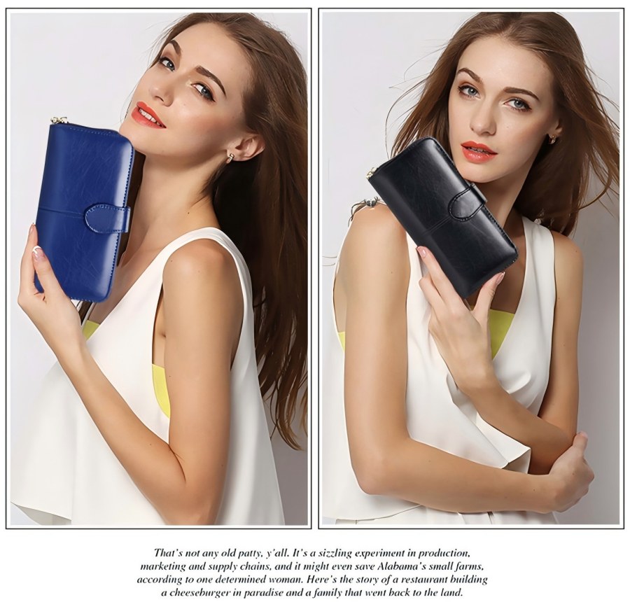 Women's Vintage Oil Wax PU Leather Clutch Wallet Female Large Capacity Phone Purse Ladies Wristband Simple Card Holder Pouch Bag