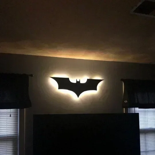 Batmanes veilleuse Cool télécommande multicolore 3D créatif chauve-souris atmosphère décoration de la maison chambre tenture murale lampe