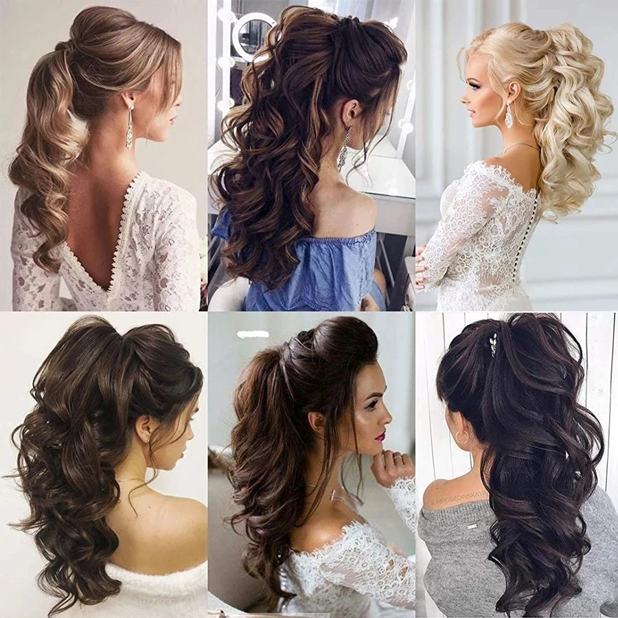 Boymia Đuôi Ngựa Tóc Trên Lượn Sóng Đuôi Ngựa \ R \ T \ T \ T \ T \ T \ T \ T \ TXe 14Inches Tổng Hợp Mái Tóc Vàng Tự Nhiên Nối Dài Tóc Cho Wome