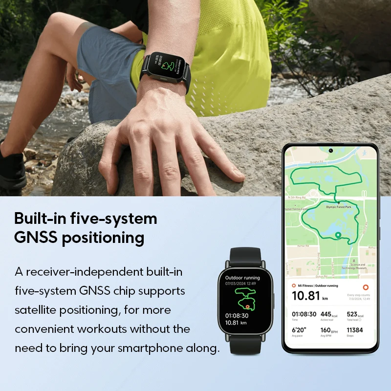 Глобальная версия Xiaomi Redmi Watch 5 Lite, 1,96-дюймовый AMOLED-дисплей, срок службы батареи 18 дней, Bluetooth ®   вызов Встроенный ГНСС 5АМ
