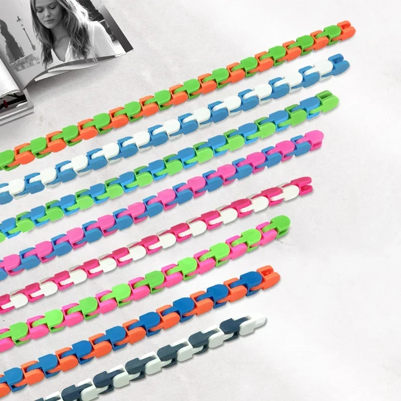 24 ส่วน Warcky แทร็คพับ CHAIN TRACK Gadgets Anti-ความเครียดของเล่นเด็กผู้ใหญ่ความเครียดบรรเทาของขวัญ Fidget ของเล่น Sensory ของเล่น