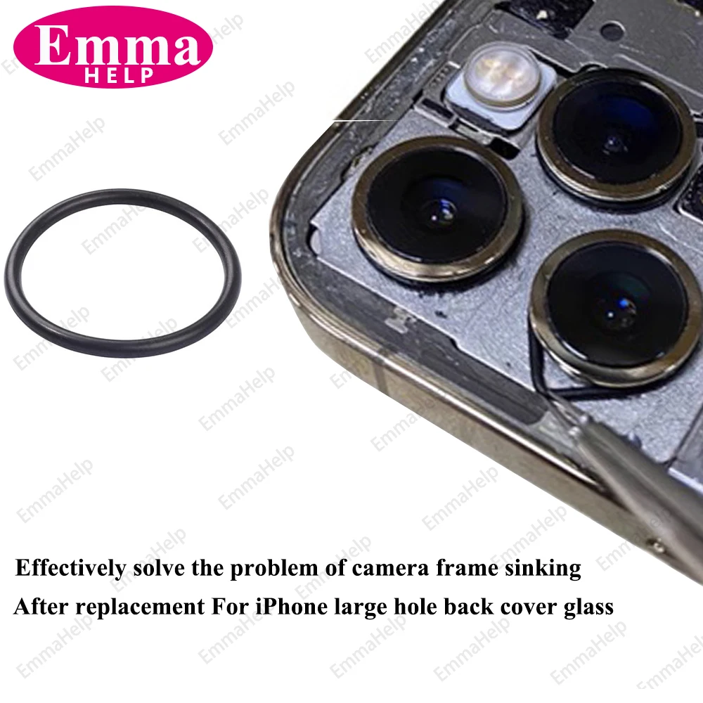 Anillo de sellado impermeable para lente de cámara trasera, 100 Uds., para iPhone 11 12 13 mini X XR XS 14 15 16 Pro Max, círculo de goma resistente al agua, sujeción grande