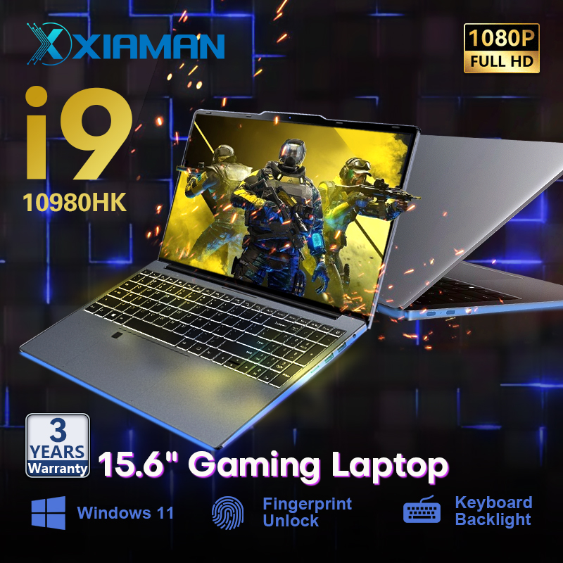 15.6" Portable Gaming Laptop intel Core i9-10980HK IPS 1920*1080 Windows 11 Pro Laptop Computer 16GB RAM 1TB SSD Notebook PC