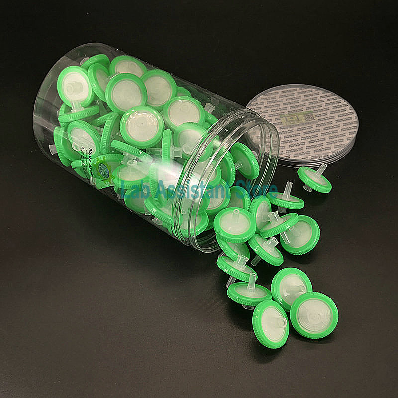 100 ชิ้น/กล่องห้องปฏิบัติการทิ้งเข็มฉีดยากรองไนลอนน้ําอินทรีย์ระบบ PTFE 13/25 มม.0.22um 0.45um