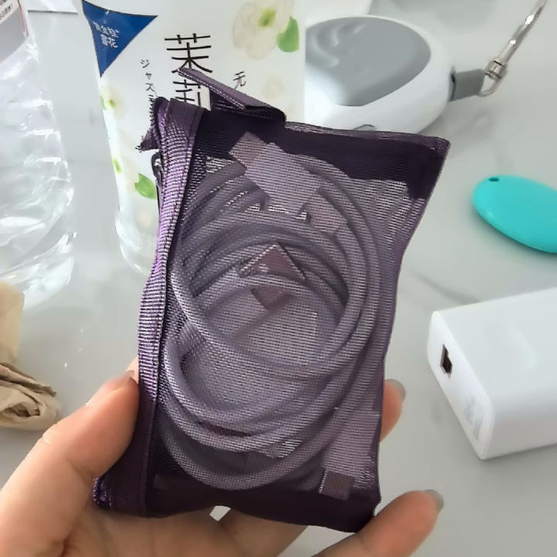 Мини-прозрачная нейлоновая сетка на молнии, косметички, милые женские маленькие косметички для губной помады, чехол для линии передачи данных, органайзер для наушников, чехол