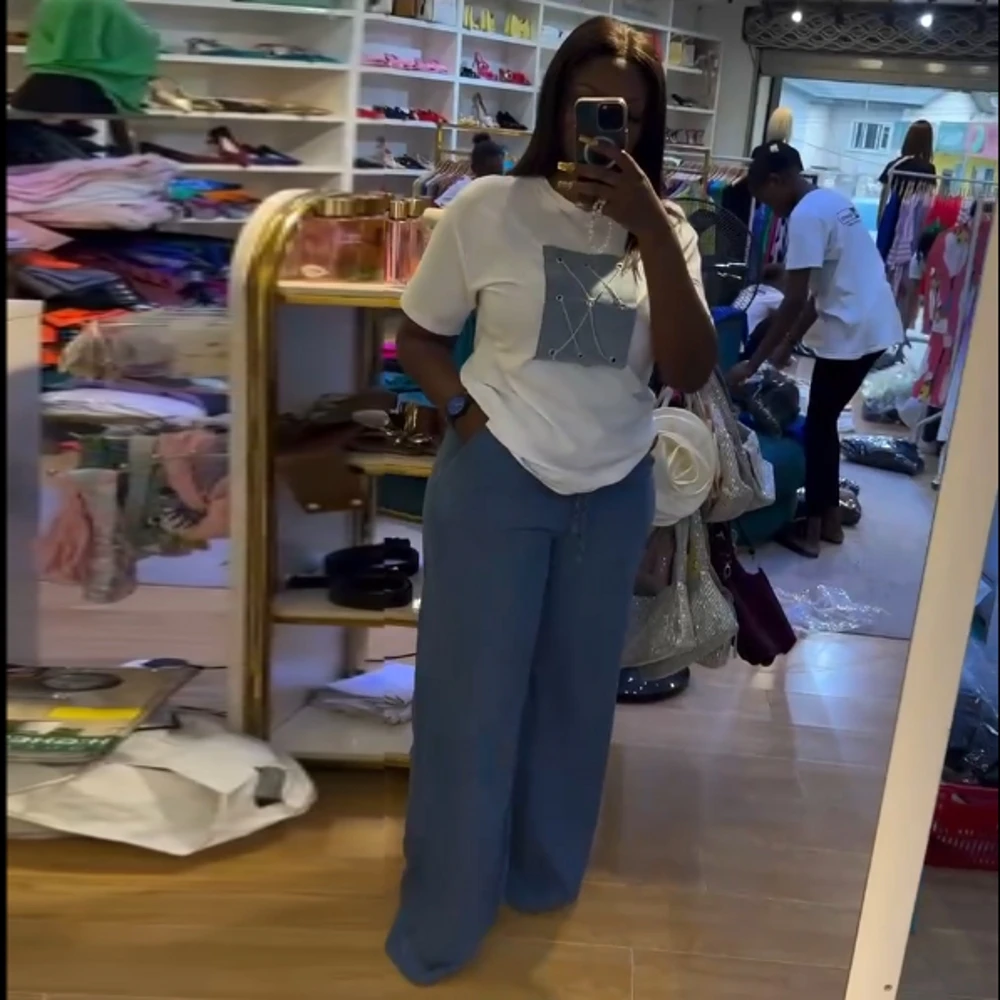 女性のためのアフリカのダシキ服,半袖トップとパンツ,女性のためのマッチングセット,パーティースーツ,新しいファッション,夏と秋,2個