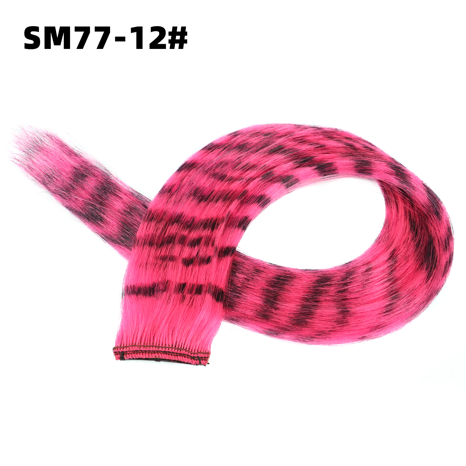 Synthetische Veren Haarverlenging Stuk Eenkaart Luipaardprint Kleurrijke Zijde Lang Steil Haar Cosplay Haarstuk Accessoires