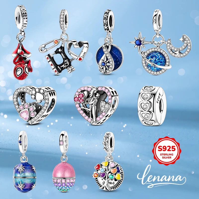 Hängender Spider-Man-Anhänger aus 925er Silber, ein ideales Accessoire für DIY-Schmuck, geeignet als Geburtstags- oder Weihnachtsgeschenk für Frauen.