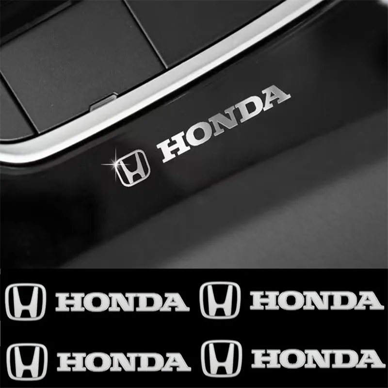 4 Uds. Pegatinas de emblema de Metal para coche, calcomanías de decoración para coche, pegatinas para limpiaparabrisas de ventana de coche para Honda Civic Accord CRV Hrv Jazz, accesorios