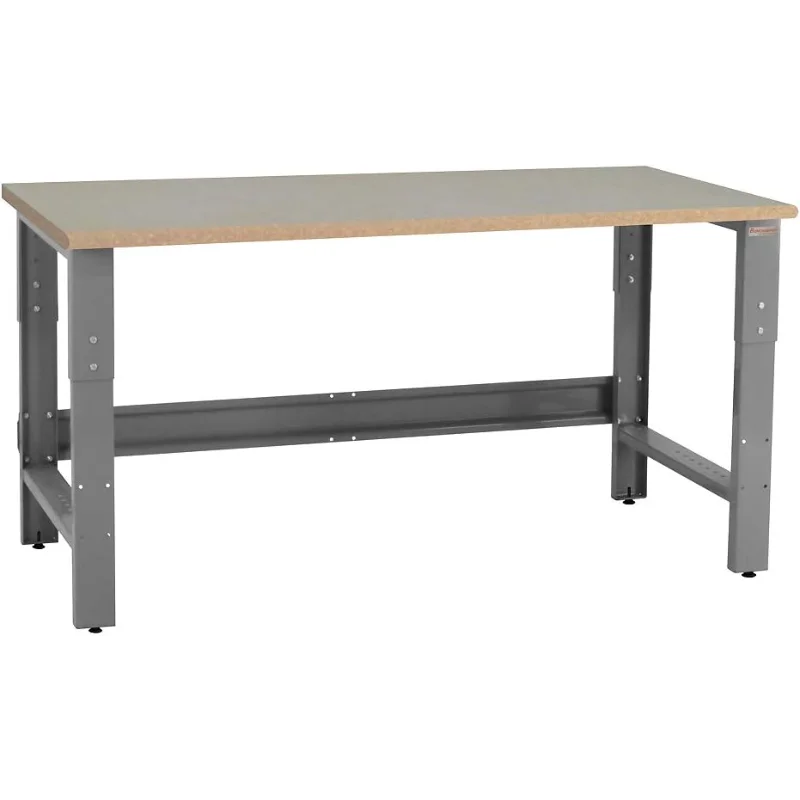 Table & Workbench: 1" Thick Particle Board Top, Height Adjustable Bench - 24" D x 48" L x 30" - 36" H - by BenchPro