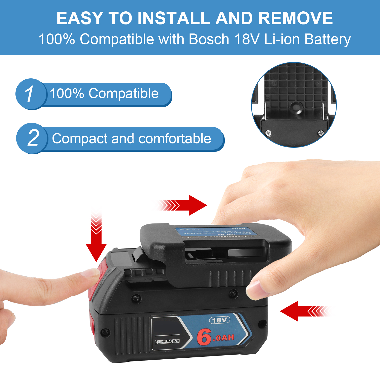 PD USB C 高速電話充電器ラック bosch 18V バッテリー BAT シリーズ PD QC3.0 22.5 ワット最大