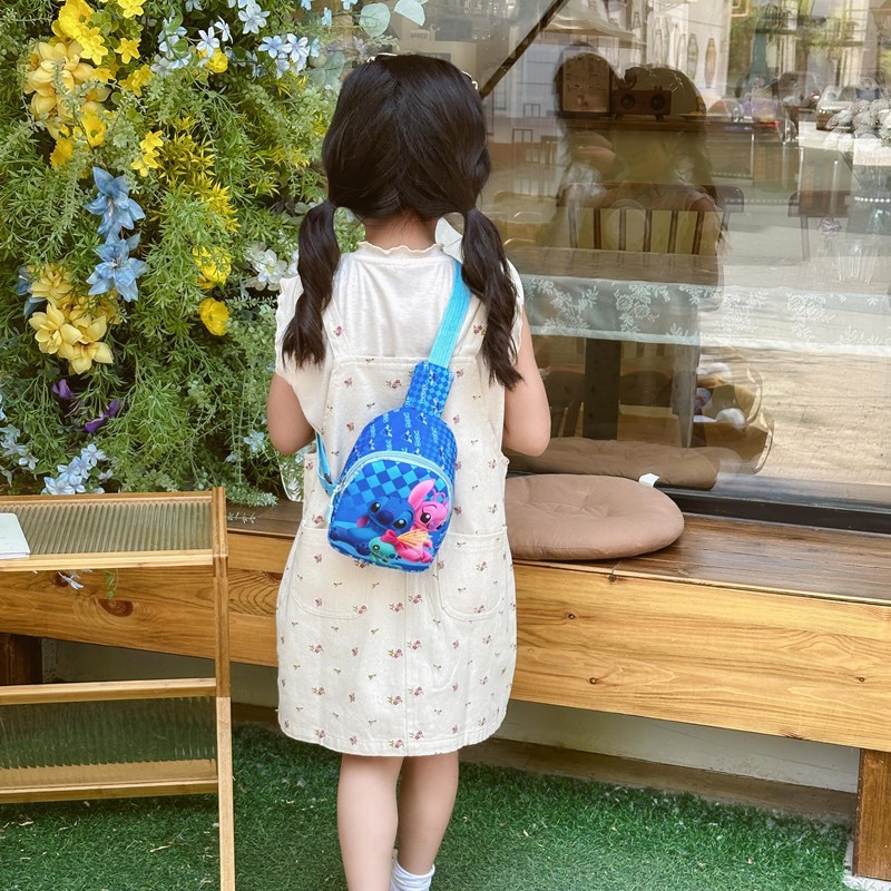 Bolso de pecho de dibujos animados de Disney para niños, bandolera de moda, bolsa de almacenamiento de cintura bonita, monedero con cremallera, regalos para niños
