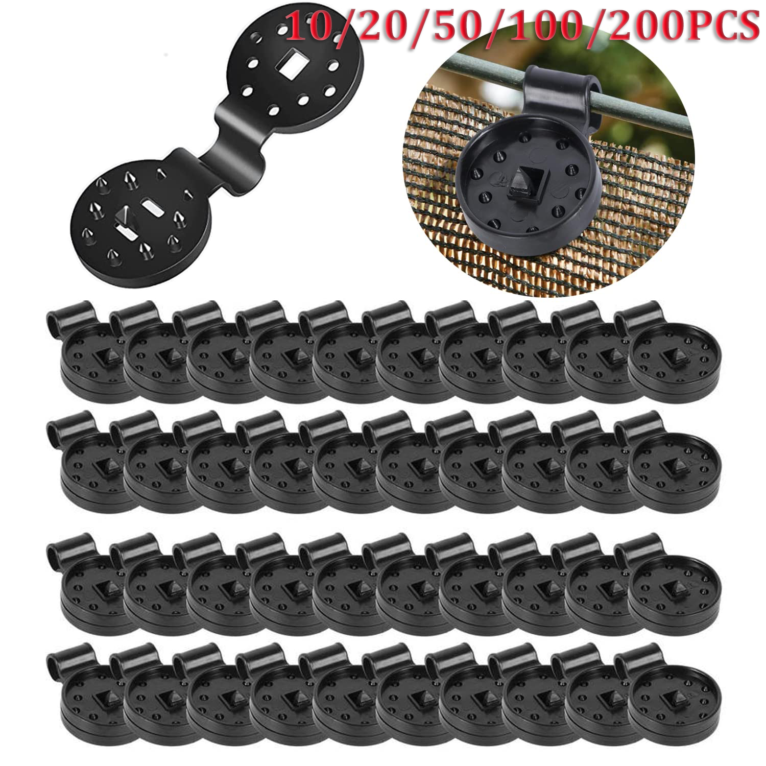 200/100/50/20/10Pcs Shade ผ้าคลิป Shade ผ้า Clamps Grommets สําหรับสุทธิตาข่าย Sunblock ผ้า Garden Backyard Greenhou