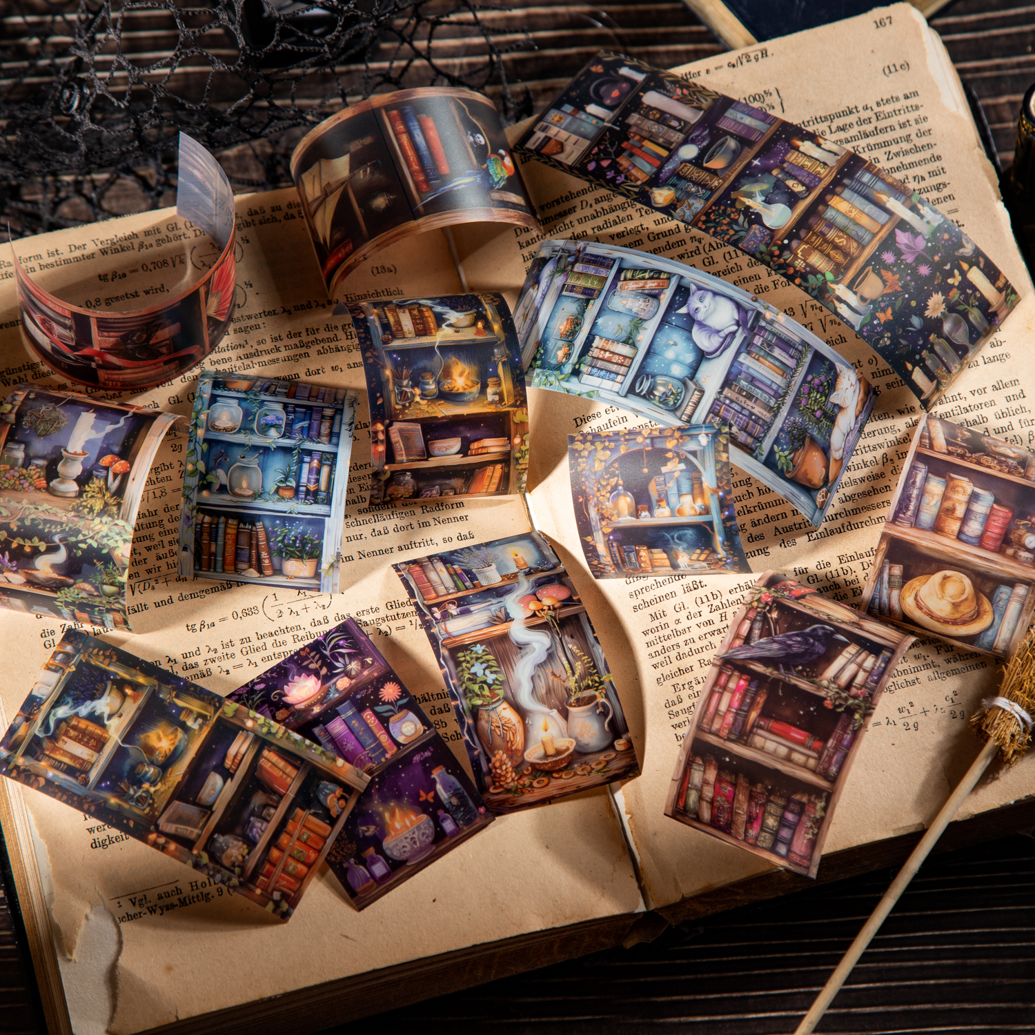 2m/Roll Magic Bookcase PET Tapes Scrapbook Handbook Tape Material Background Decorative Collage Adhesives Aesthetic Stationery