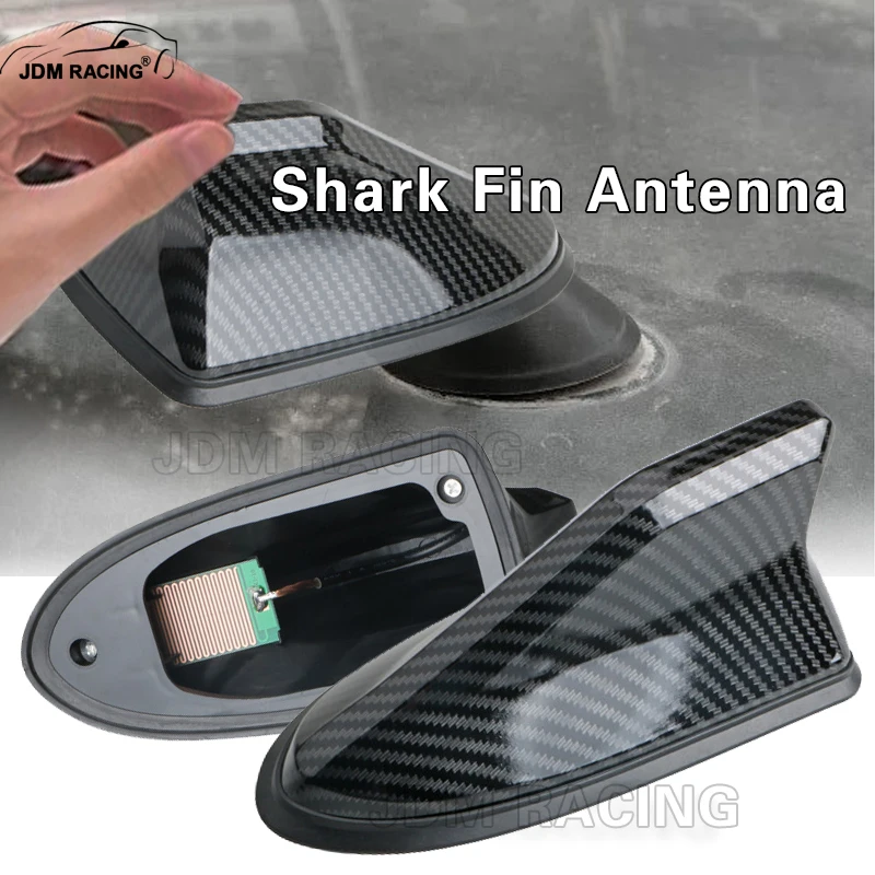 16 cm Universal Carbon Look Auto Dach Top Mount Shark Fin Antenne Antenne Topper Auto Radio AM FM Antenne signal Verstärker