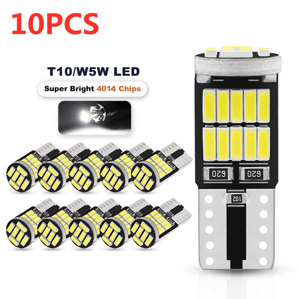 2/10 stks LED T10 W5W 194 501 LED Canbus Geen Fout Auto-interieur Licht T10 26 SMD 4014 Chip Zuiver Wit Instrument Gloeilamp Lamp