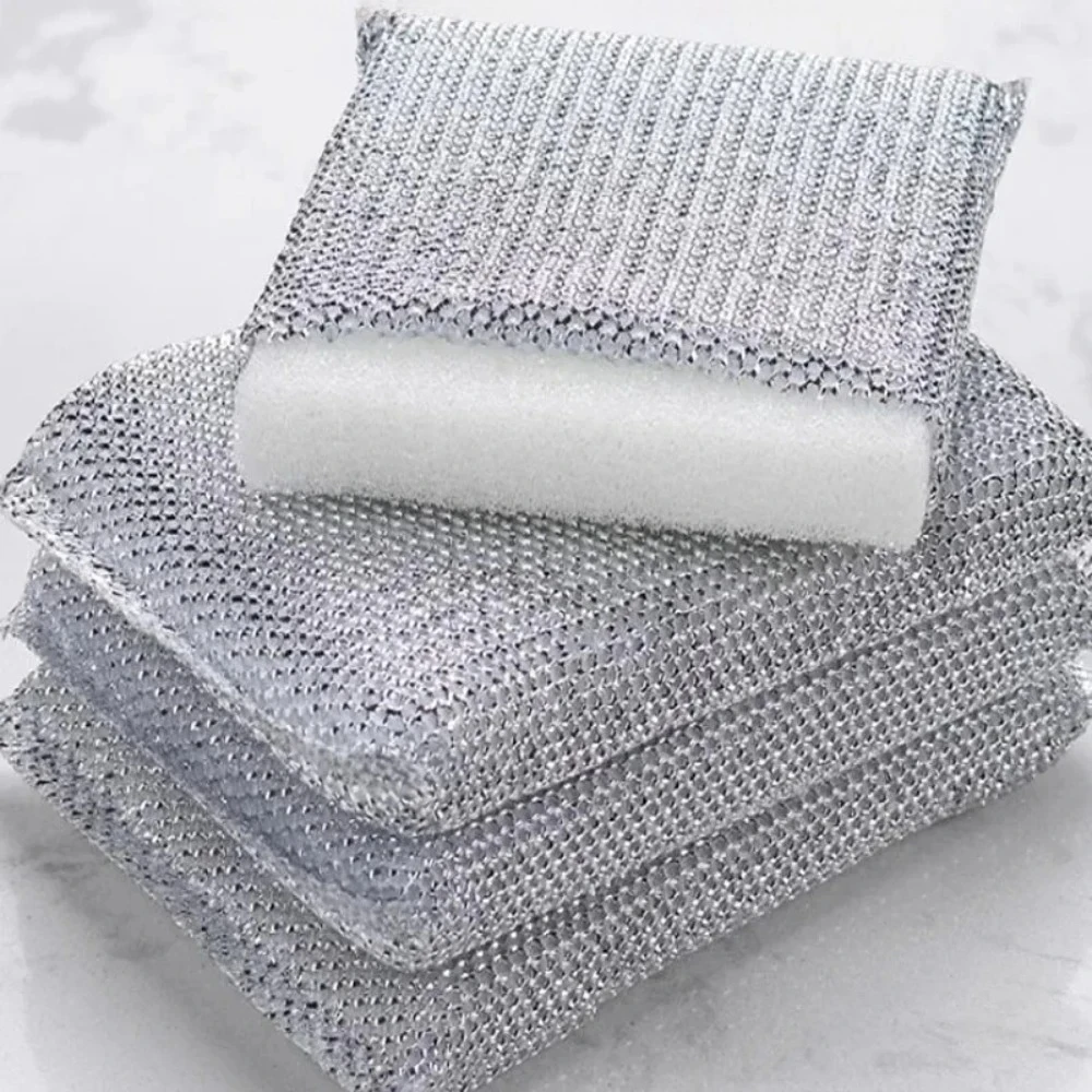 Lot de 4 éponges de cuisine – Tampons de nettoyage de vaisselle anti-rayures pour casseroles, ustensiles et comptoirs antiadhésifs