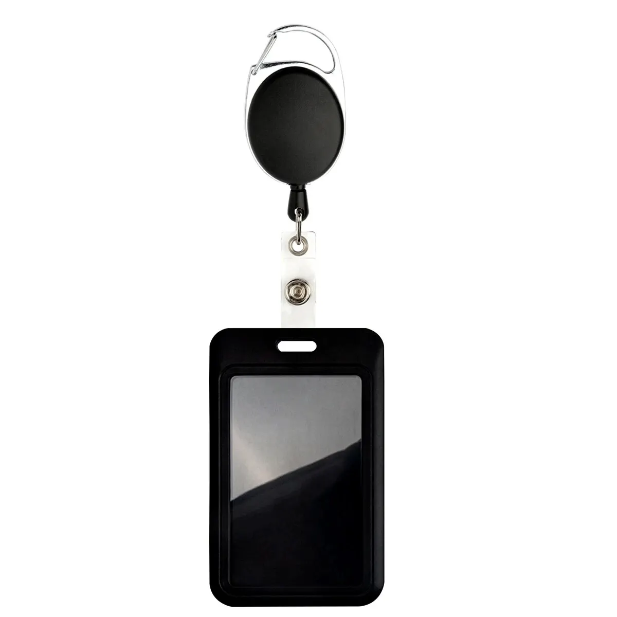 Porta carte da 1/2 set Porta badge identificativo con moschettone resistente Set di clip per bobine Supporti verticali retrattili Donna Uomo
