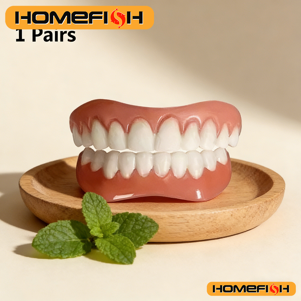 New False Teeth Silicone Upper & Lower Veneers Perfect Laugh Veneers Dentures Paste Fake Teeth Braces Comfortable Teeth