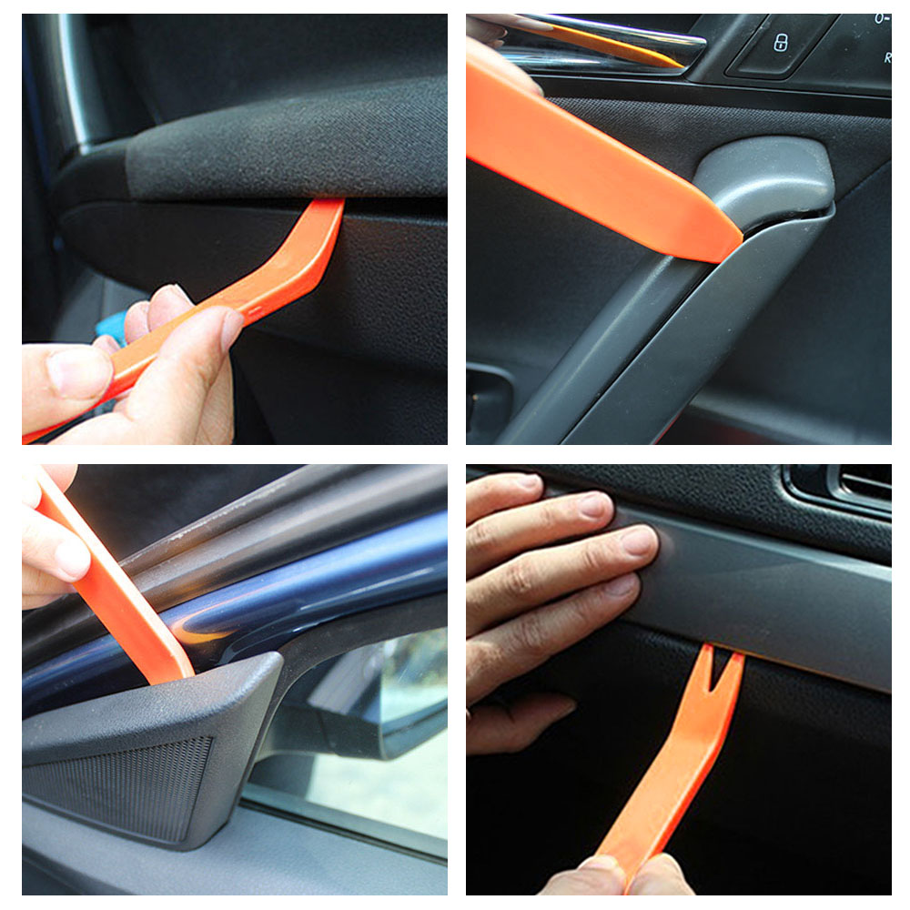 Kit de herramientas de desmontaje automático de plástico, Clip de puerta de Radio de coche, Panel embellecedor, instalador de extracción de Audio, juego de palanca de reajuste