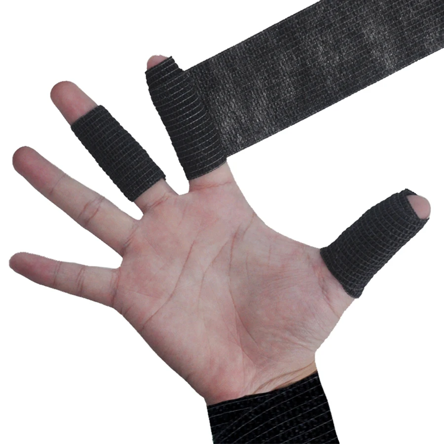 Vendaje deportivo de gasa negra, 6 uds./12 Uds./24 Uds., 5cm x 4,5 m, con vendaje elástico transpirable autoadhesivo para fijar dedos, muñecas y