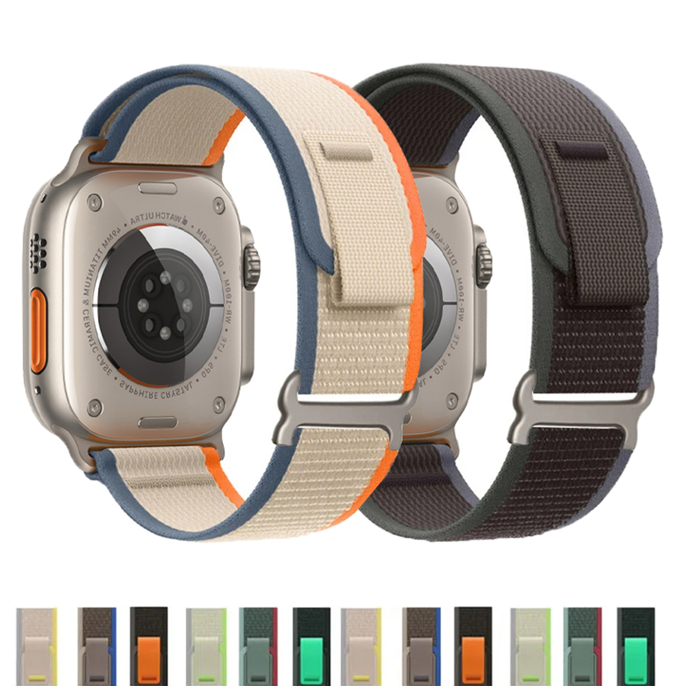Pulseira de trilha para apple watch ultra 2 band 49mm 45mm 44mm 42mm 40mm 41mm 38mm pulseira de nylon correa iwatch series10 9 8 7 6 5 4 se