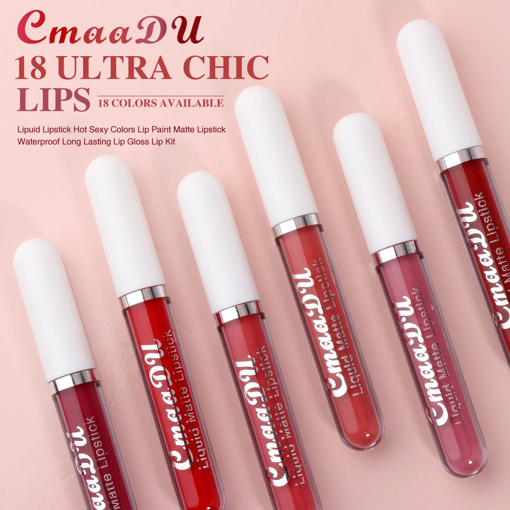 CmaaDu 18 Matte Mist Lip Glaze Langanhaltender, wasserfester, feuchtigkeitsspendender Lipgloss, natürlicher, gesunder Lippenstift