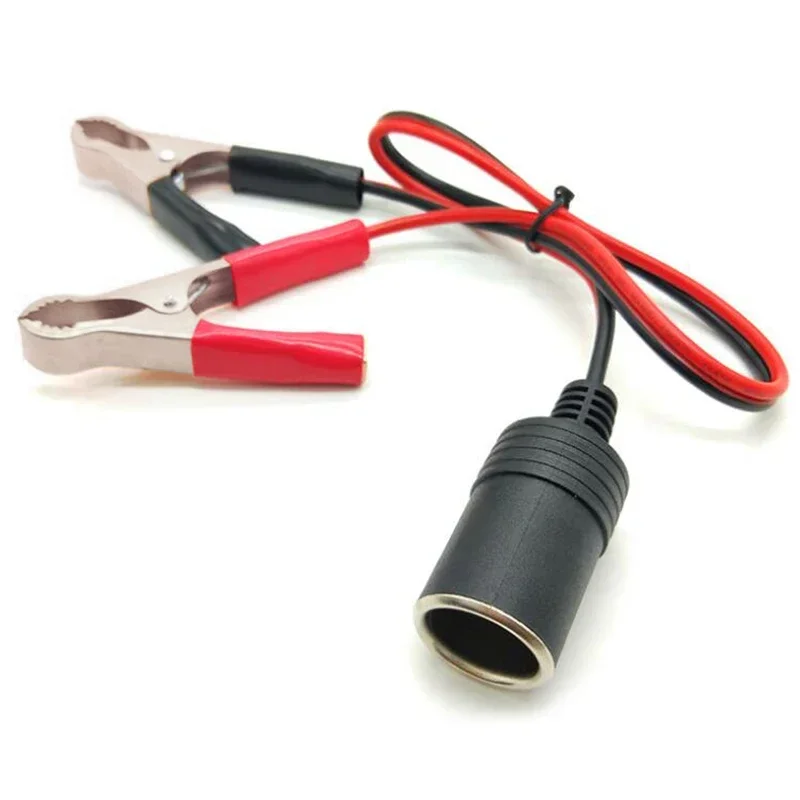 12V Car Battery Clip to Cigarette Lighter Socket High Power Pure Copper Adapter for Automotive Use