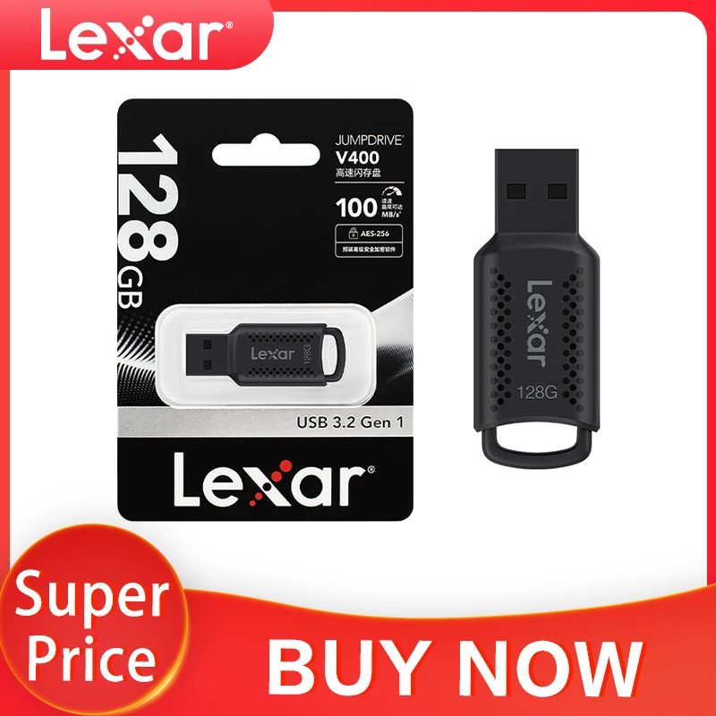 Original USB 3.2 Lexar V400 USB Flash Drive 32GB 64GB 128GB 256GB Read Speed Up To 100MB/s Pendrive Mini U Disk USB Memory Stick