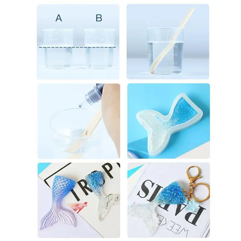 500/1000ml 1:1 AB เรซิ่นกาวอีพ็อกซี่กาวสูง Hardener กาวคริสตัลเครื่องประดับทําโปร่งใสผสม DIY เรซิ่นหัตถกรรม