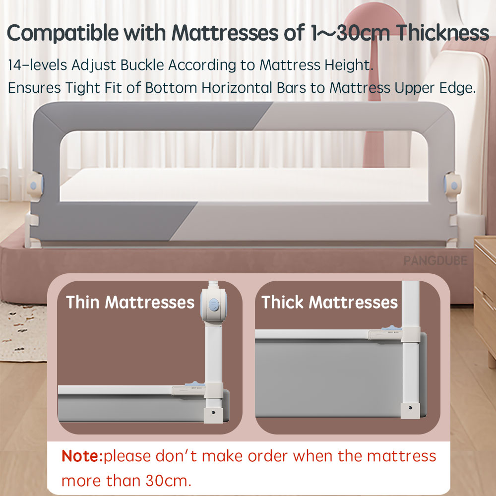 PANGDUBE 1pc ベビー安全ベッド手すりネジ不要の取り付けベビー安全ベッドバリア保護ベッドレールガード子供用ベッドフェンス