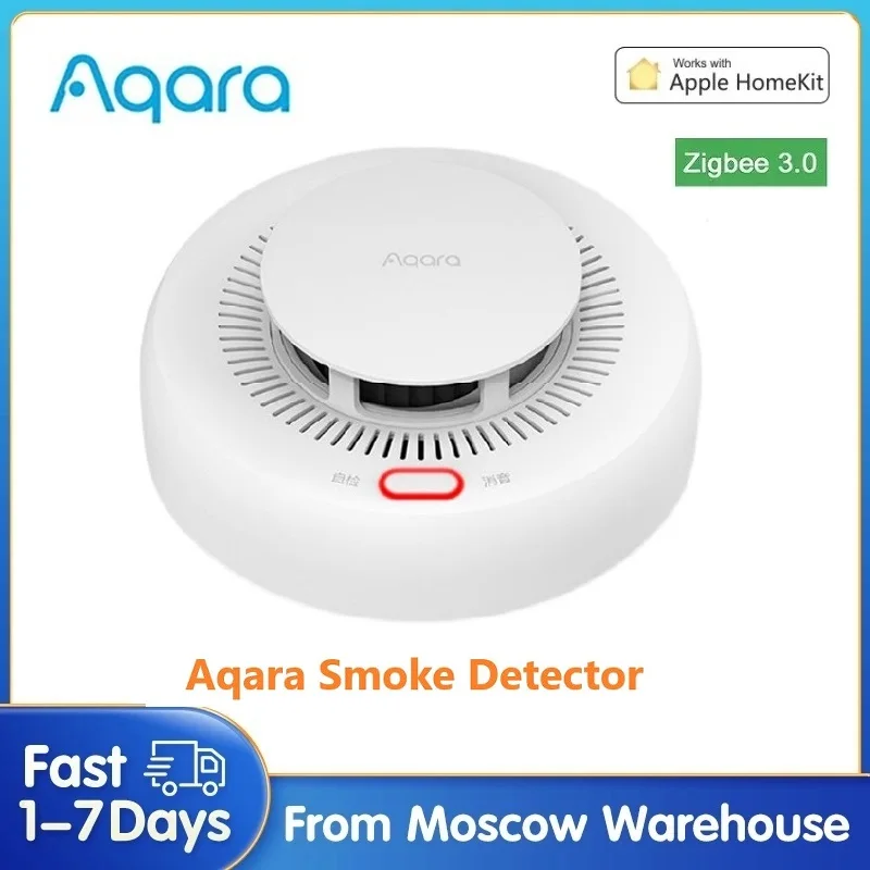 Aqara inteligente detector de fumaça sensor zigbee 3.0 monitor alarme incêndio alerta sonoro app segurança em casa trabalho com xiaomi casa homekit app