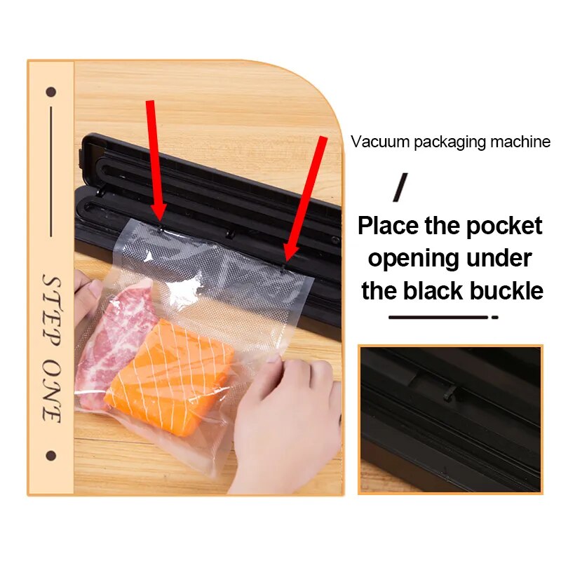 TINTON LIFE 220V/110V Vide Scellant Machine D'emballage avec Libre 10pcs Sacs Sous Vide Ménage Noir Alimentaire Vide Scellant