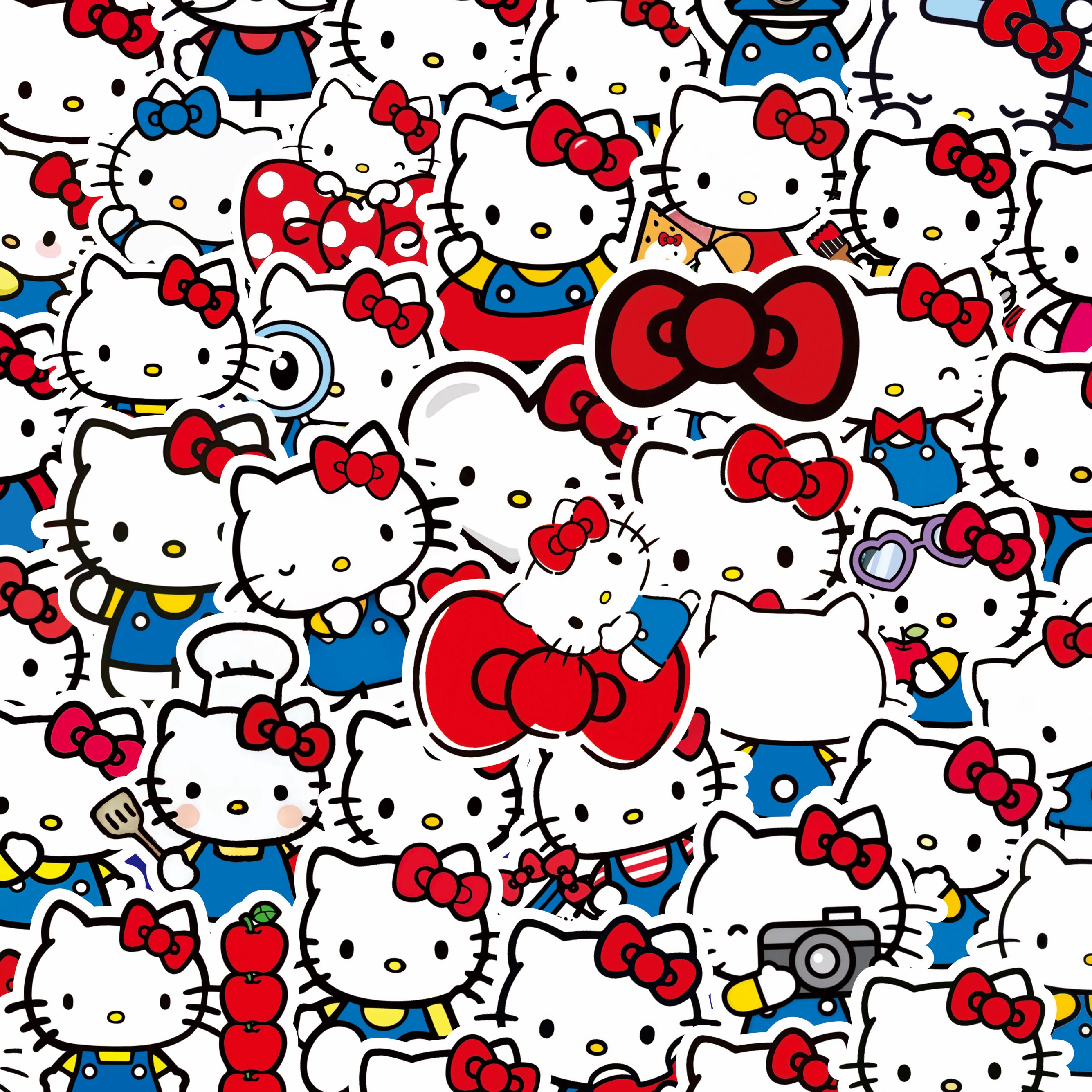 100 pçs bonito olá kitty dos desenhos animados sanrio adesivos para scrapbook caso de telefone portátil guitarra notebook kawaii anime adesivo crianças brinquedos