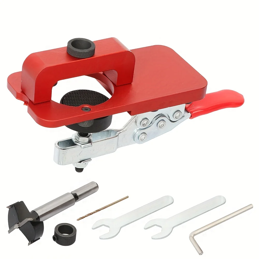 35mm Concealed Hinge Drilling Jig Guide Hinge Hole Drilling Guide Carpenter Woodworking Tool Hole Opener Locator Door Cabinet