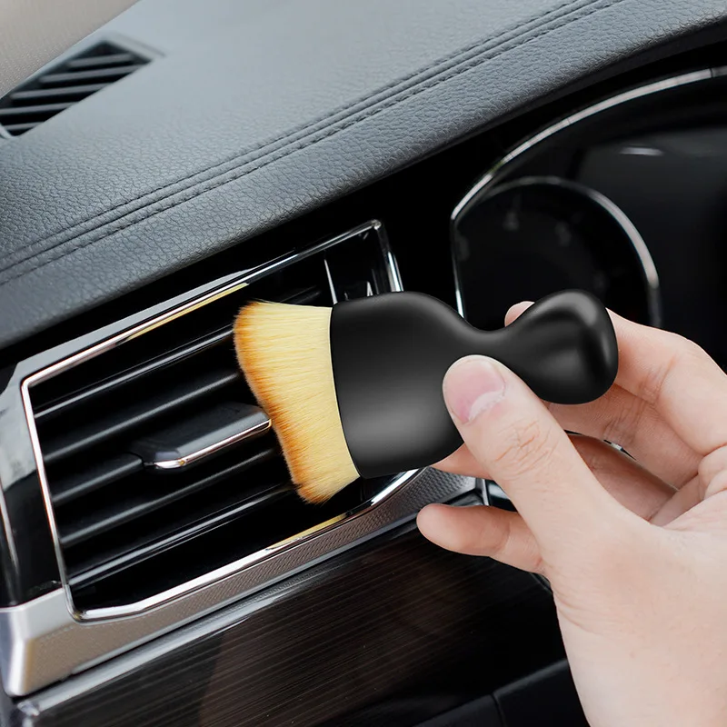 Herramienta de limpieza Interior de coche, artefacto de limpieza de salida de aire acondicionado, cepillo de coche, eliminación de polvo de grietas, detalles de coche