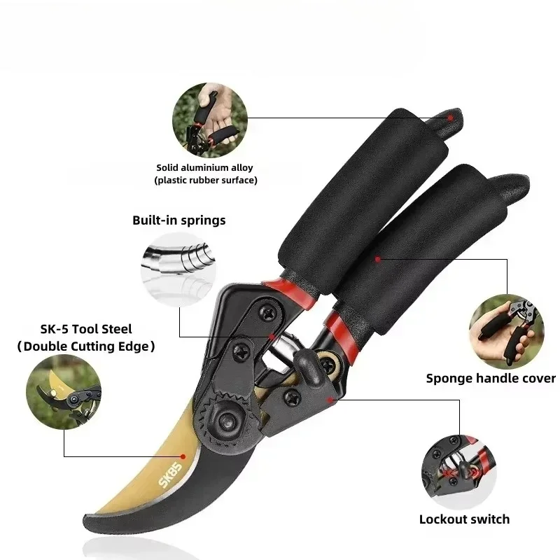1pc Multifunctional Pruning Shear Garden Tools Heavy Duty Ultra Sharp Hand Pruners, Professional Garden Scissors