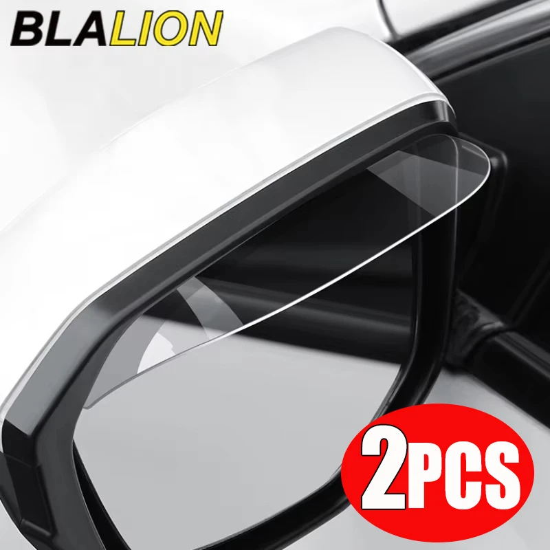 BLALION 2PCS Samochodowe lusterko wsteczne Osłona przeciwdeszczowa Osłona przeciwdeszczowa Osłona przeciwdeszczowa Osłona przeciwsłoneczna Clear Vision Protector Bezpieczne akcesoria do jazdy