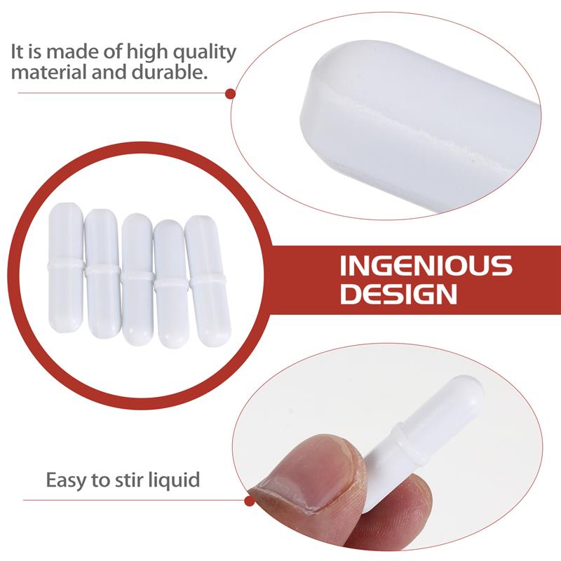 5pcs 자기 교반기-믹서 교반 막대 교반 막대 교반 막대 막대 실험실 PTFE 화학 교반 용 자기 교반기