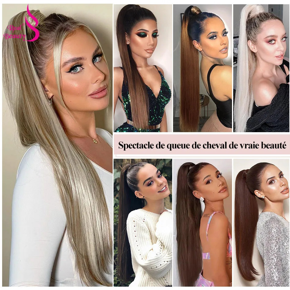 Real Beauty – queue de cheval de cheveux humains queue de cheval brésilienne 100% naturelle, queue de cheval, 60/100/120g