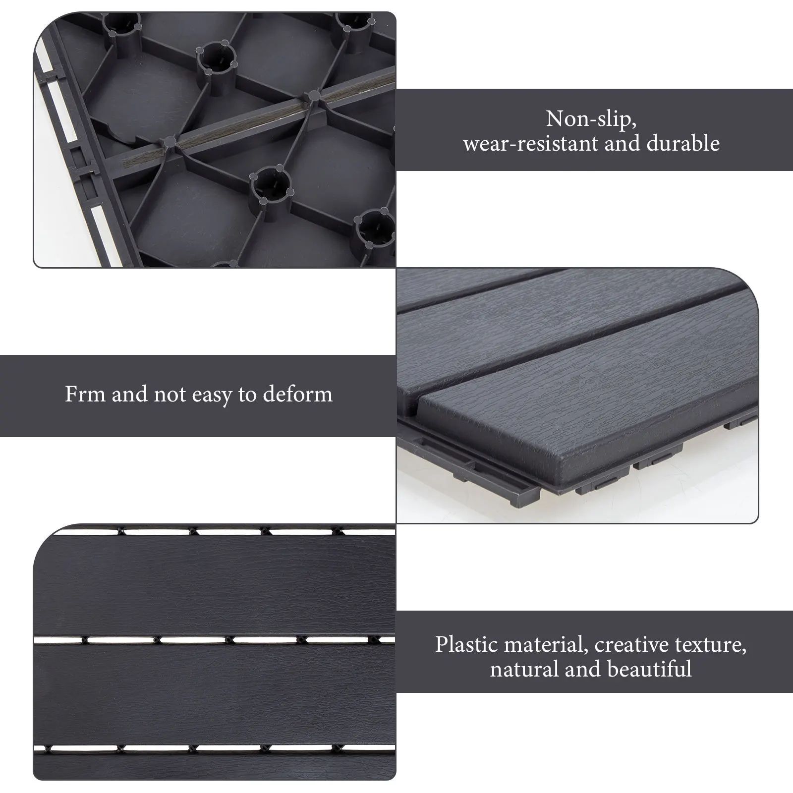 Waterproof Anti-Corrosion Wood-Plastic Flooring Outdoor Interlocking Tiles for Poolside Backyard Garden Balcony Splicing Floor