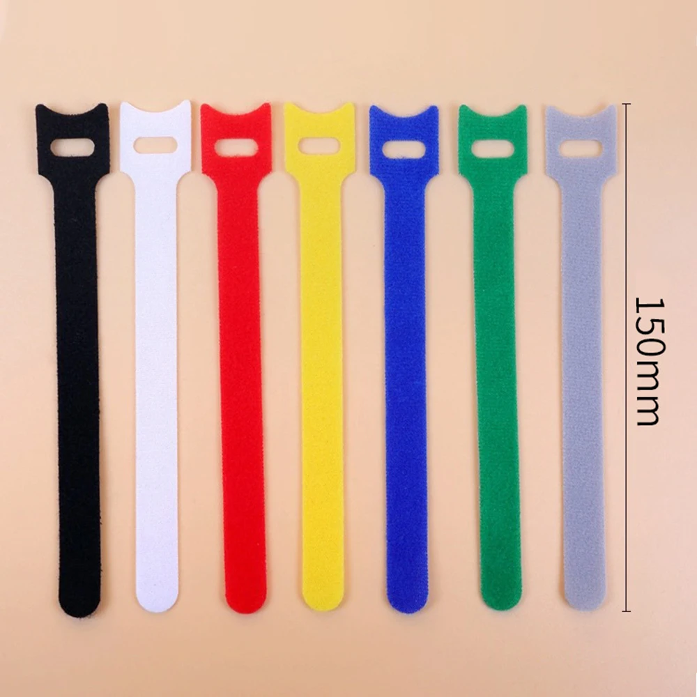 Releasable Cable Ties Black Nylon Loop and Hoop Fastener Tape Cord Straps Wire Organizer Multi-Purpose Bundling Wrap Tie