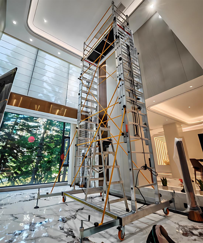 Durable Modern Aluminum Alloy Scaffolding Adjustable Height Telescopic Foldable Frame Corrosion-resistant for Workshop Building